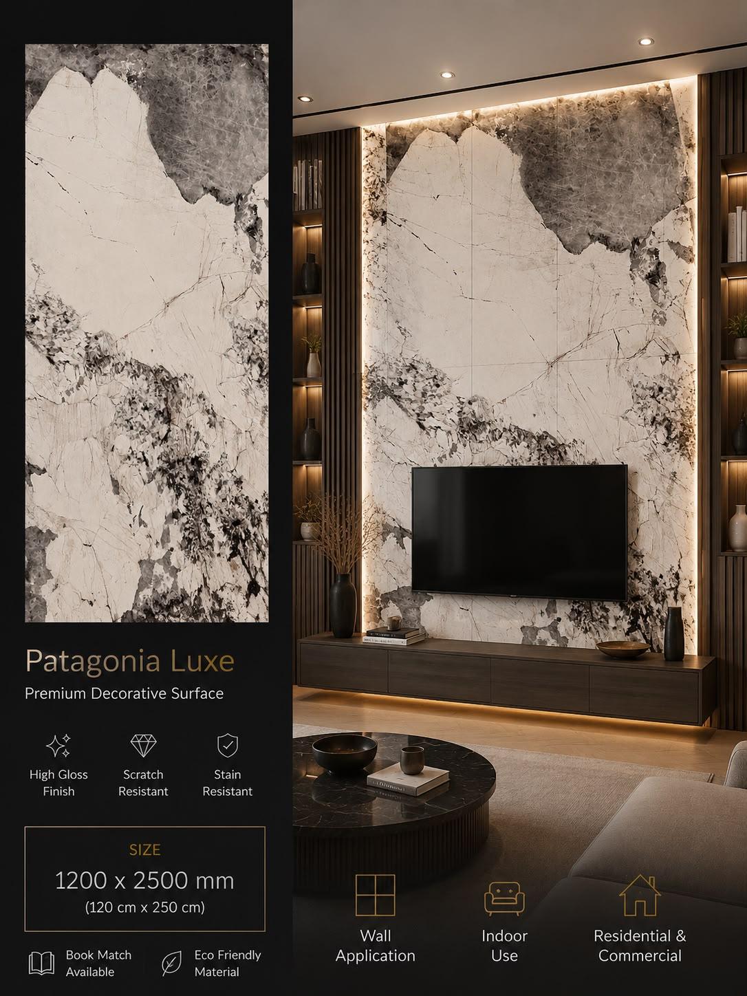 Patagonia Luxe — Premium Decorative Surface, 1200 × 2500 mm